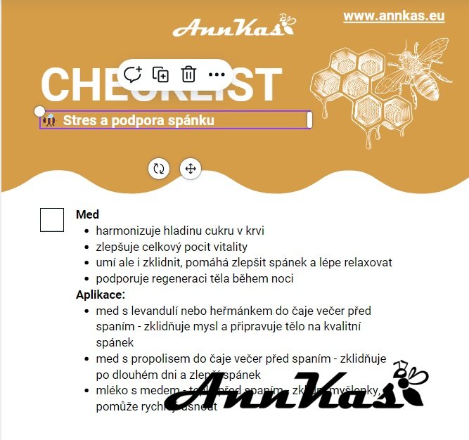 CHECKLIST -  Stres a podpora spánku