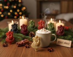 Ozdoba ze včelího vosku andělka srdce 2