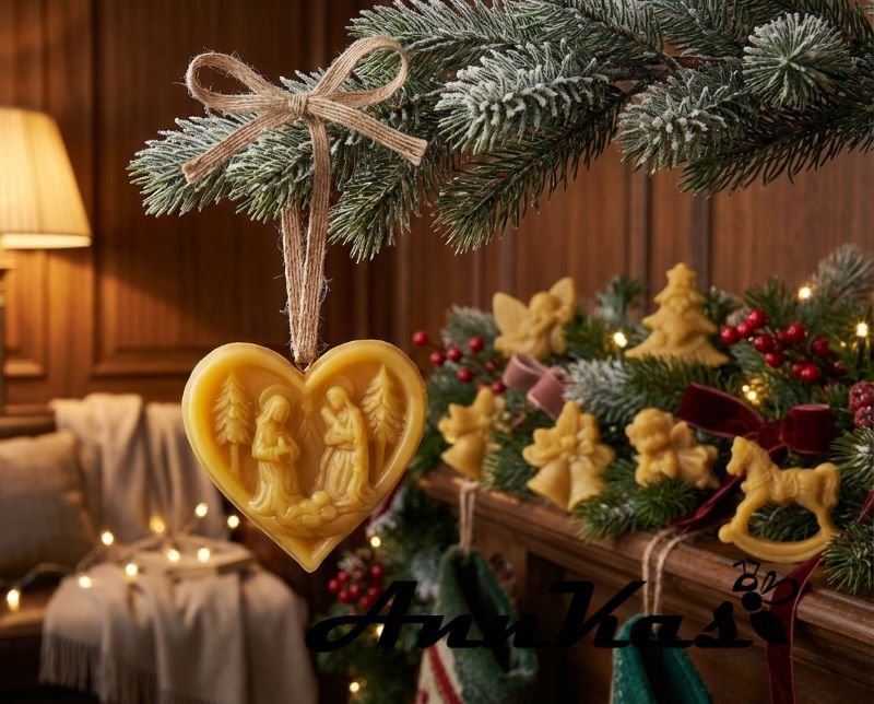 Sada ozdob ze včelího vosku Vánoce zdobené