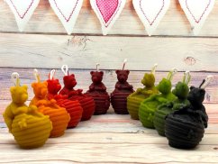 Svíčka ze včelího vosku medvěd s úlem med