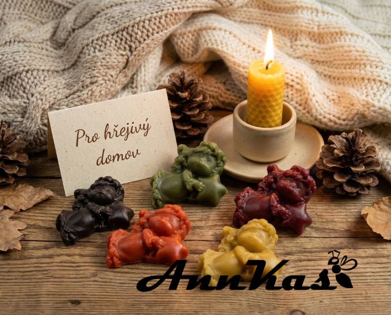 Ozdoba ze včelího vosku anděl s čelenkou hvězda