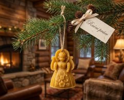 Ozdoba ze včelího vosku panenka staročeská