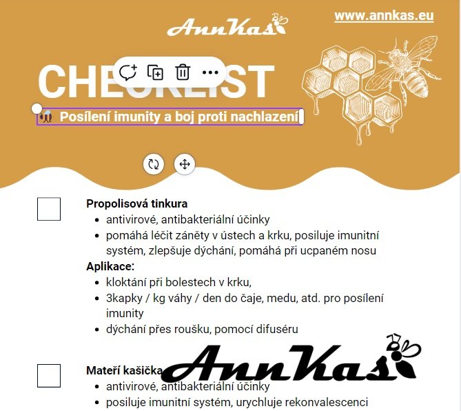 CHECKLIST -  Posílení imunity a boj proti nachlazení