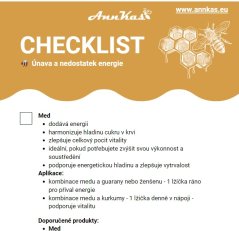 CHECKLIST -  Únava a nedostatek energie