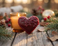 Ozdoba ze včelího vosku srdce malé