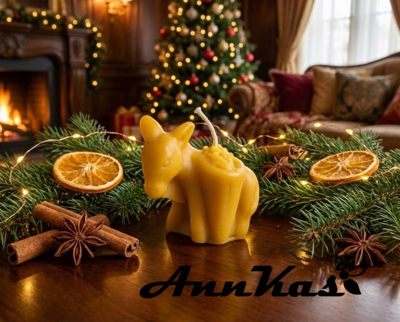 Svíčka ze včelího vosku oslík