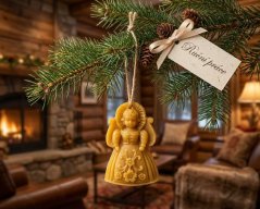 Ozdoba ze včelího vosku panenka staročeská