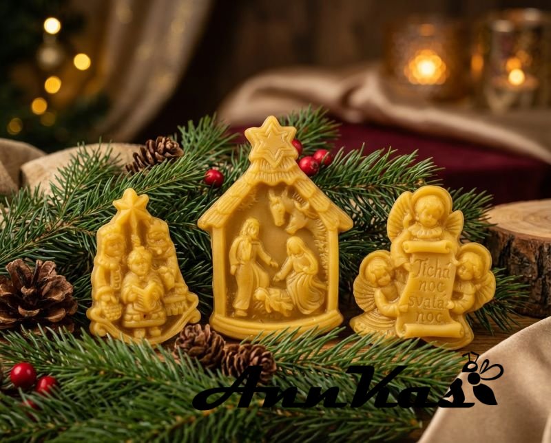 Sada ozdob ze včelího vosku do Betléma