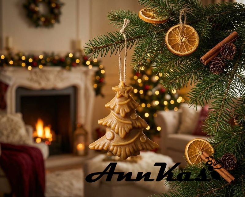 Ozdoba ze včelího vosku stromeček zdobený