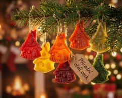 Ozdoba ze včelího vosku chaloupka