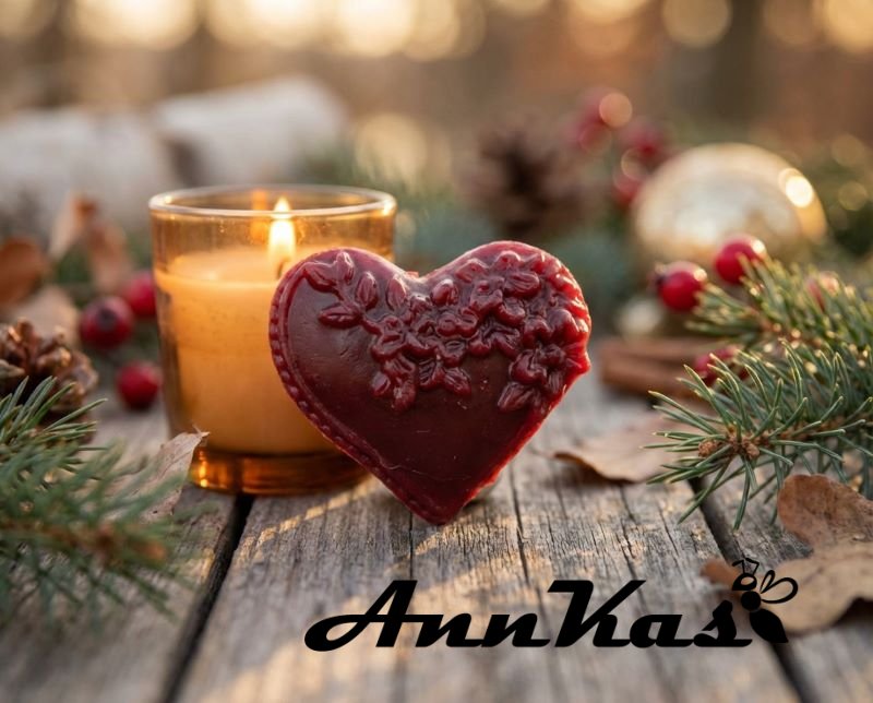 Ozdoba ze včelího vosku srdce malé