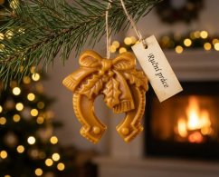 Ozdoba ze včelího vosku podkova zdobená